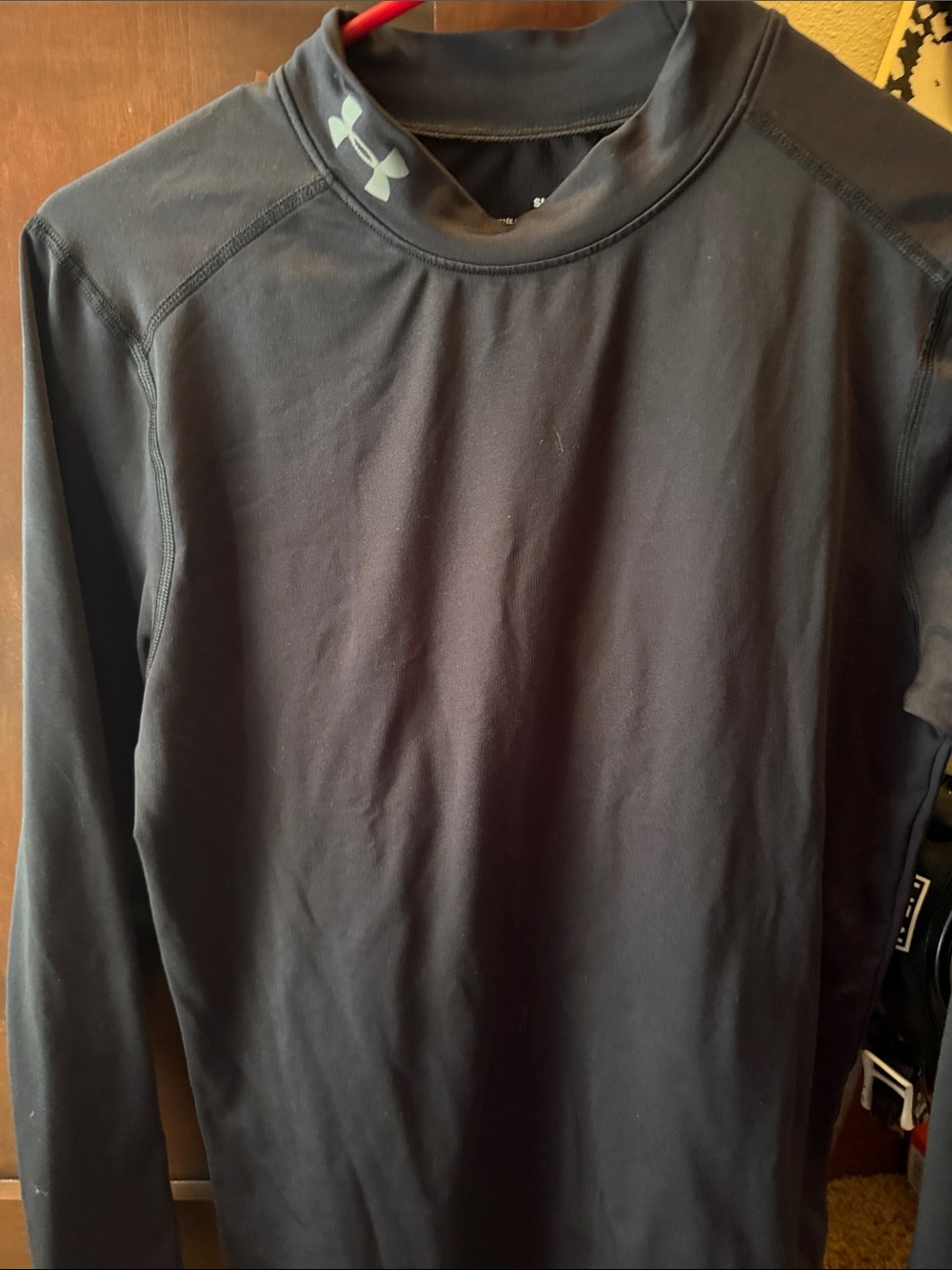Under Armour Black Long-Sleeve Mock Neck cold gear Shirt